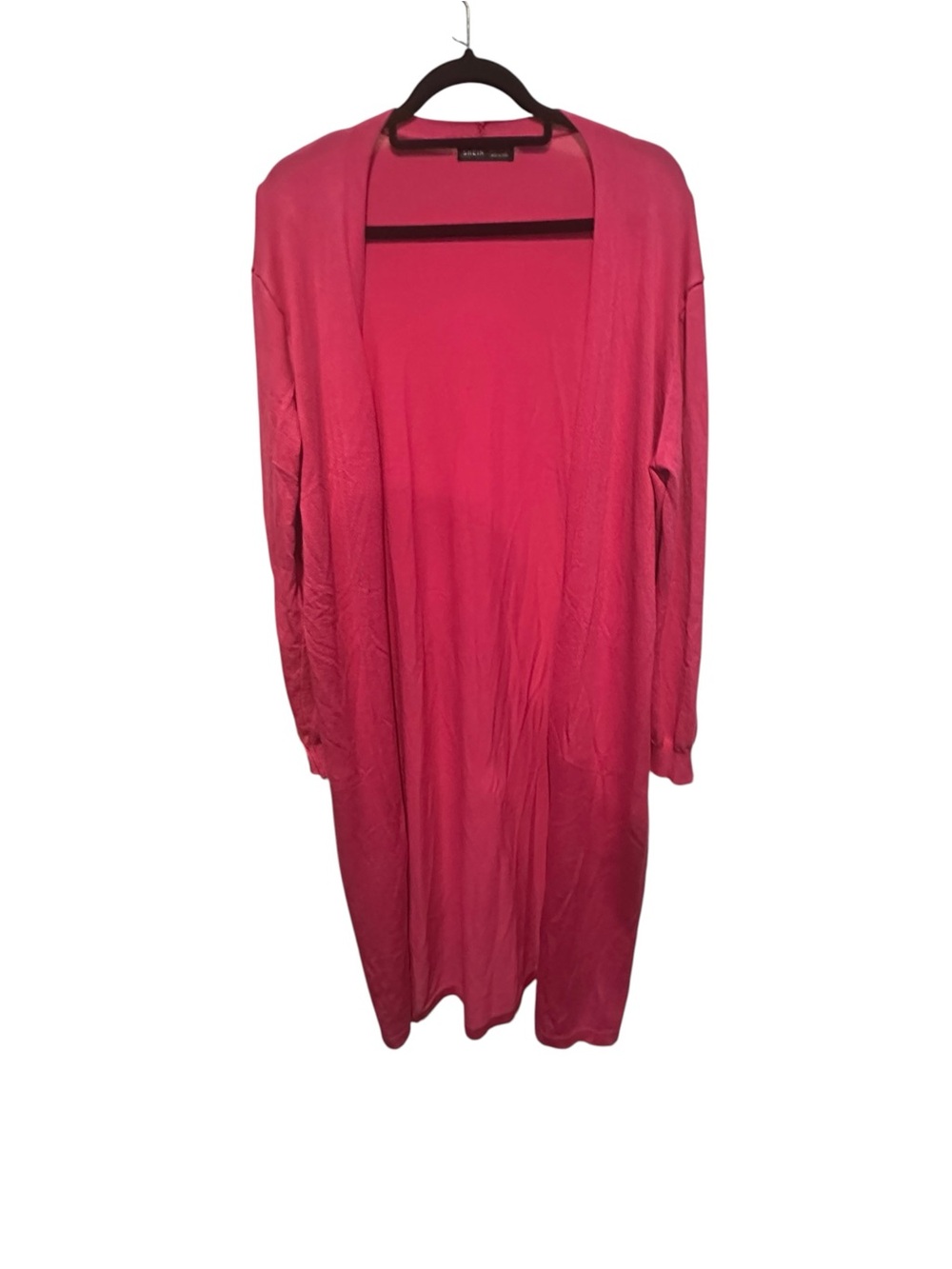 SHEIN Hot Pink Long Open-Front Cardigan